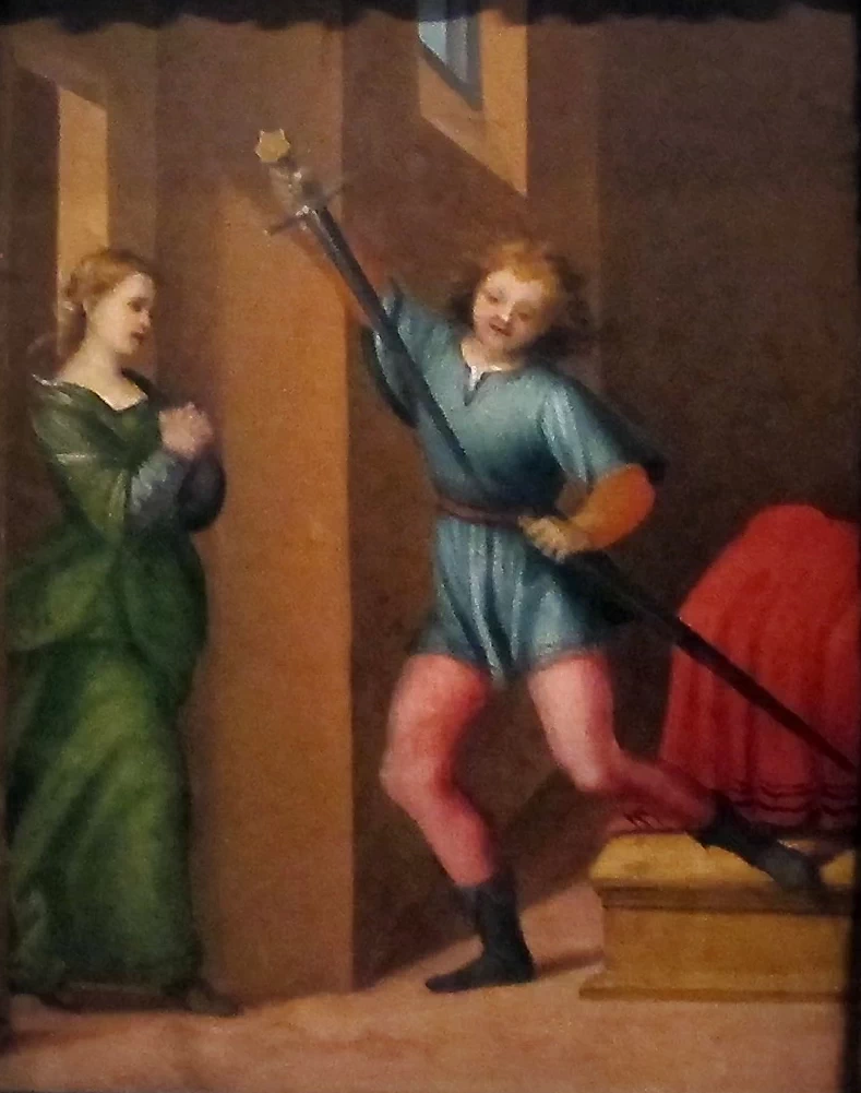 San Giuliano incontra la moglie dopo aver ucciso i genitori - Philadelphia Museum of Art, attribuito